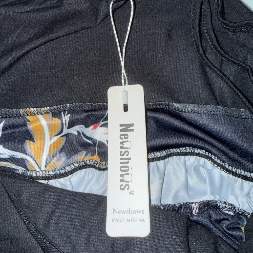 Black Floral Long Dress NWT – Resort Cruise, Beach, Maxi,  Coastal Cowgirl XL - Picture 4 of 8